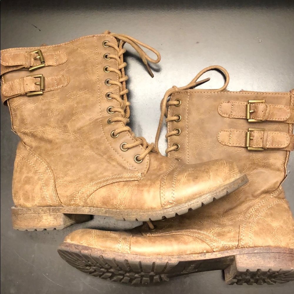Tan combat boots!